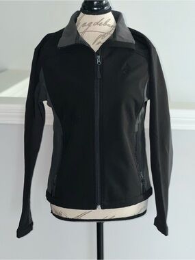 Devon & Jones Women’s Softshell Jacket Size S Black Gray Full Zip Fleece Lined